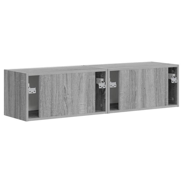TV vægskab 2 pcs Grå Sonoma 60 x 31 x 29,5 cm Konstrueret træ