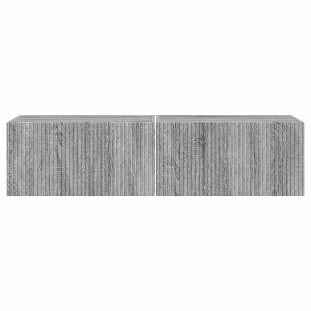 TV vægskab 2 pcs Grå Sonoma 60 x 31 x 29,5 cm Konstrueret træ