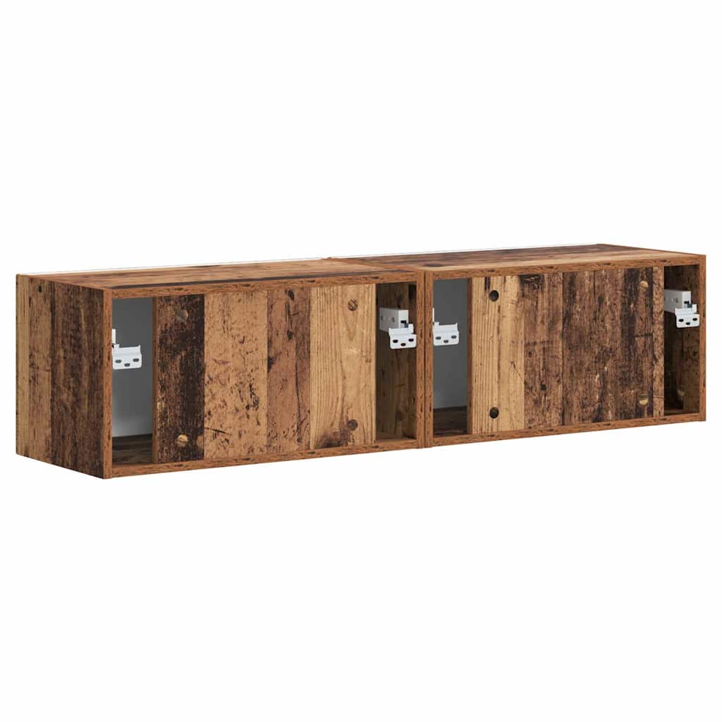 TV vægskab 2 pcs Gammelt træ 60 x 31 x 29,5 cm Konstrueret træ