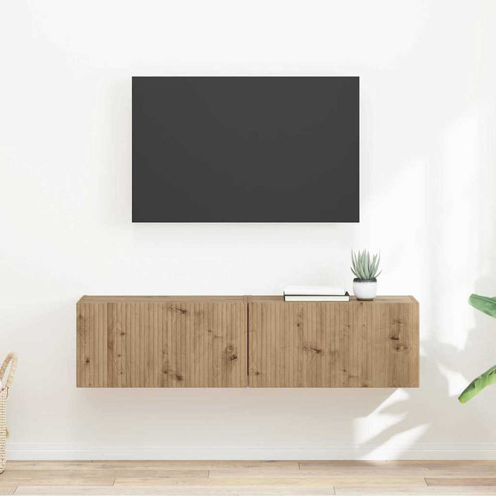 TV vægskab 2 pcs Artisan eg Konstrueret træ