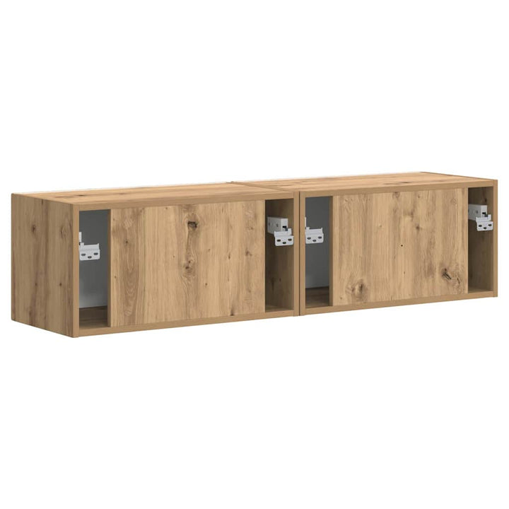 TV vægskab 2 pcs Artisan eg 60 x 31 x 29,5 cm Konstrueret træ
