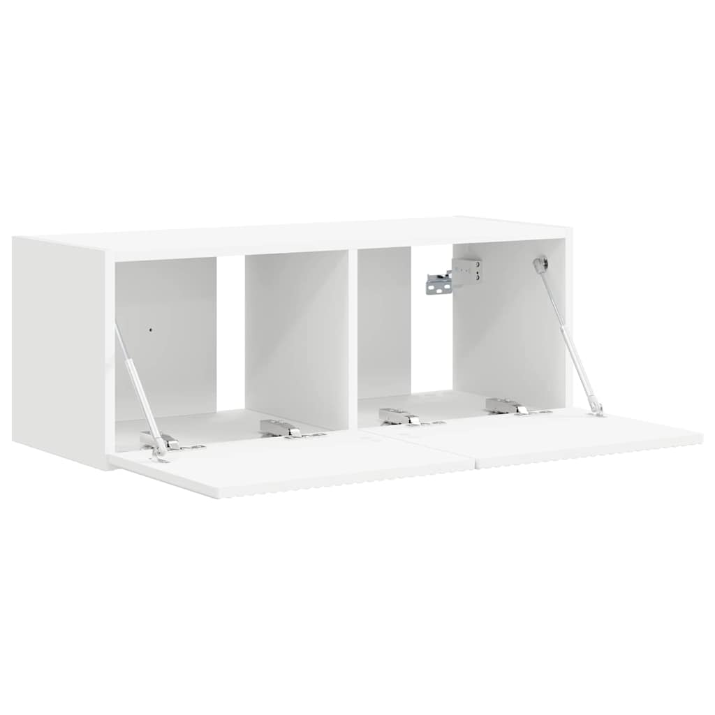 TV vægskab Vægmonteret Hvid 78,5 x 31 x 29,5 cm Konstrueret træ