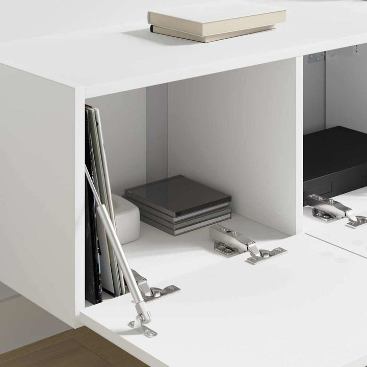 TV vægskab 2 pcs Hvid 78,5 x 31 x 29,5 cm Konstrueret træ