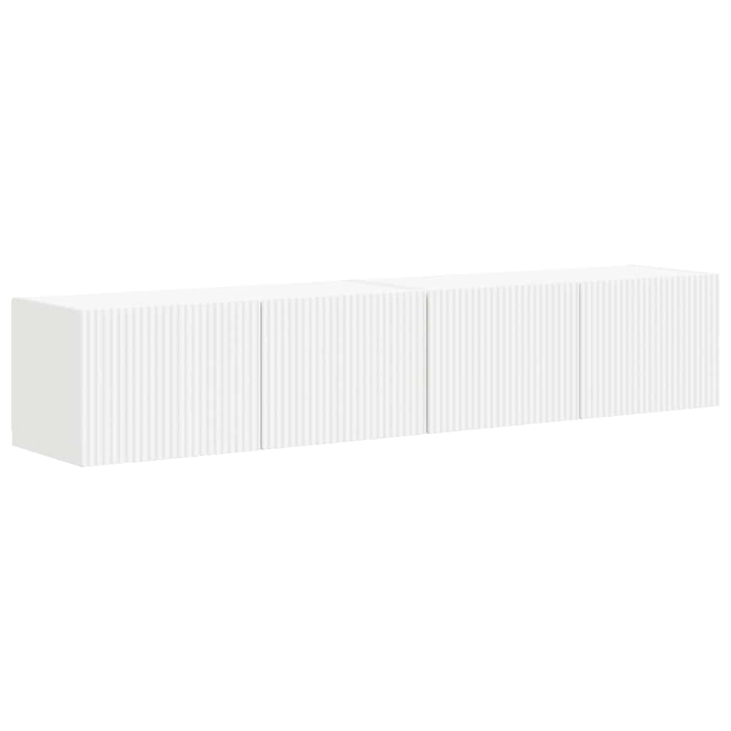 TV vægskab 2 pcs Hvid 78,5 x 31 x 29,5 cm Konstrueret træ