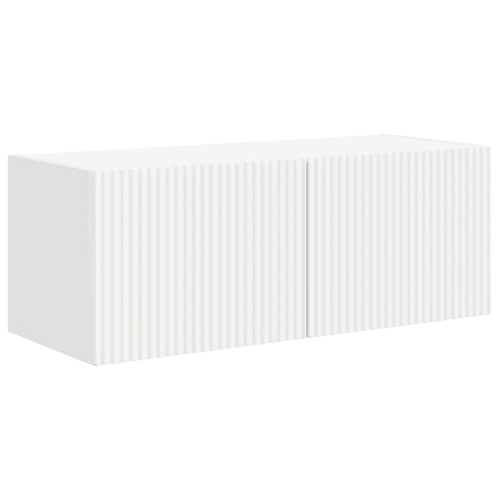 TV vægskab 2 pcs Hvid 78,5 x 31 x 29,5 cm Konstrueret træ