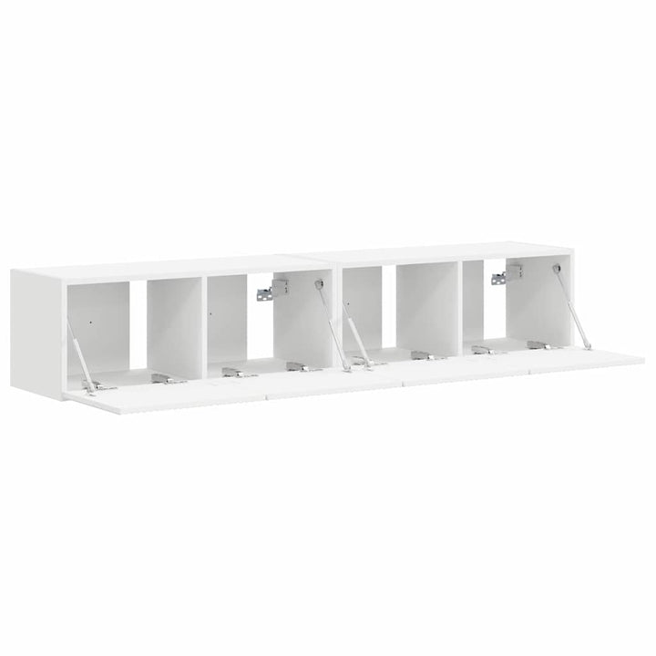 TV vægskab 2 pcs Hvid 78,5 x 31 x 29,5 cm Konstrueret træ