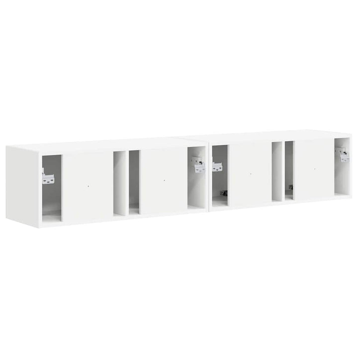 TV vægskab 2 pcs Hvid 78,5 x 31 x 29,5 cm Konstrueret træ