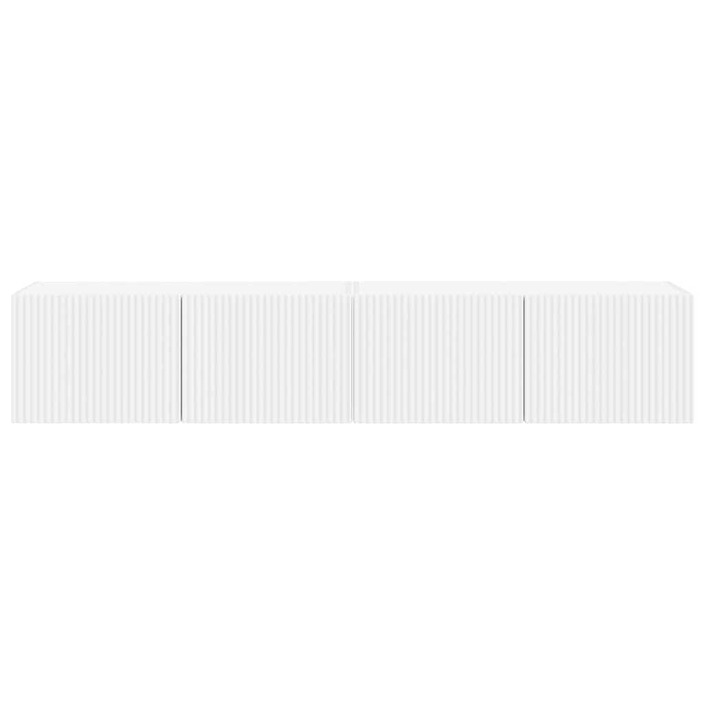 TV vægskab 2 pcs Hvid 78,5 x 31 x 29,5 cm Konstrueret træ