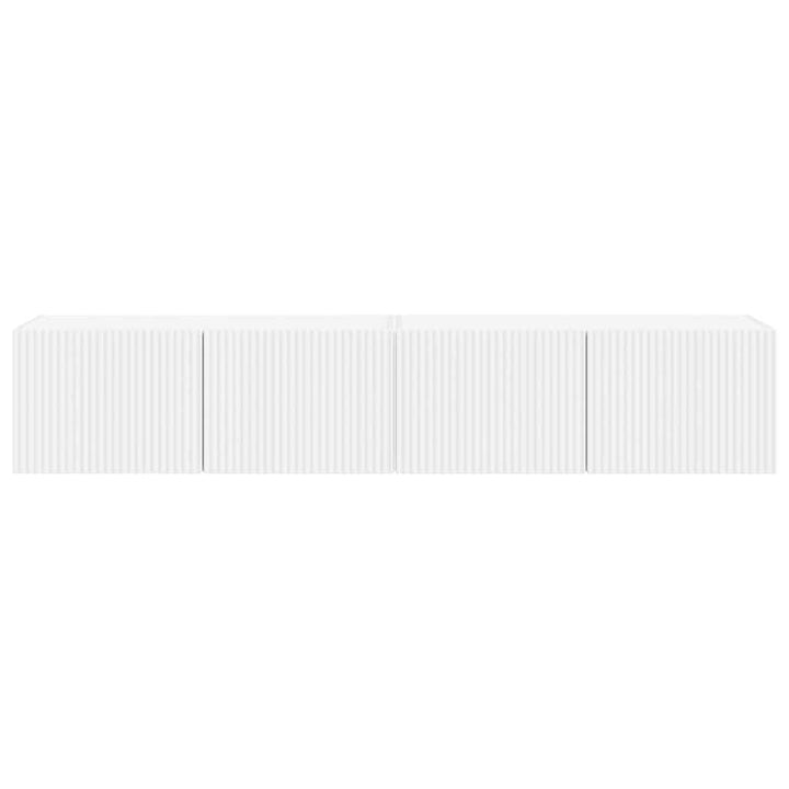 TV vægskab 2 pcs Hvid 78,5 x 31 x 29,5 cm Konstrueret træ