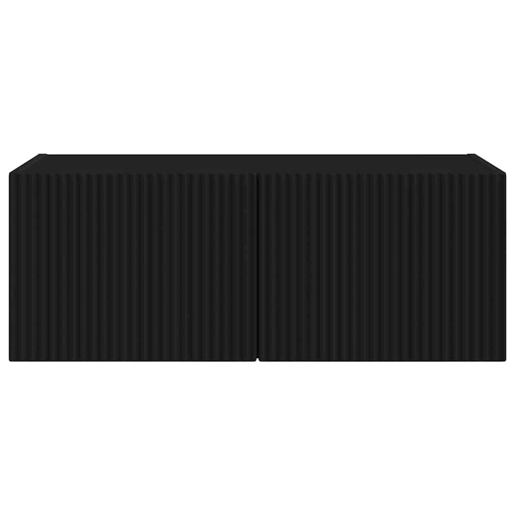 TV vægskab Vægmonteret Sort 78,5 x 31 x 29,5 cm Konstrueret træ