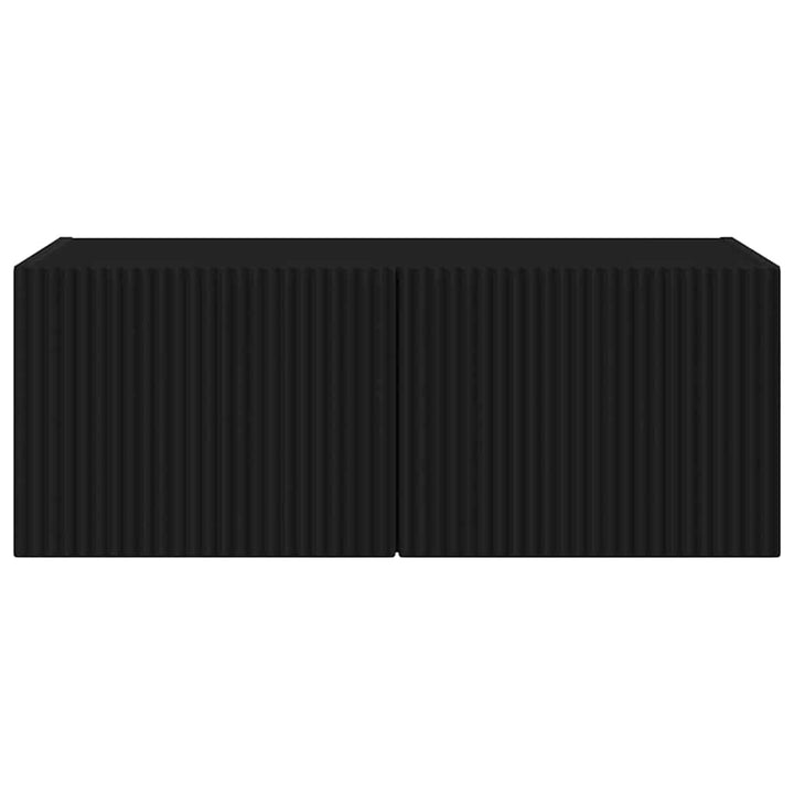 TV vægskab Vægmonteret Sort 78,5 x 31 x 29,5 cm Konstrueret træ