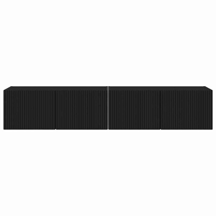 TV vægskab 2 pcs Sort 78,5 x 31 x 29,5 cm Konstrueret træ