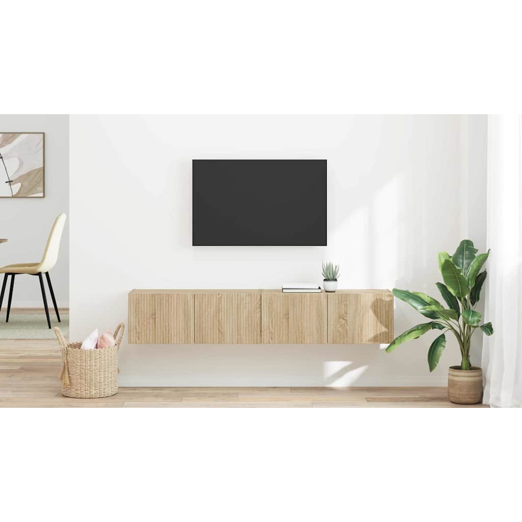TV vægskab 2 pcs Sonoma 78,5 x 31 x 29,5 cm Konstrueret træ