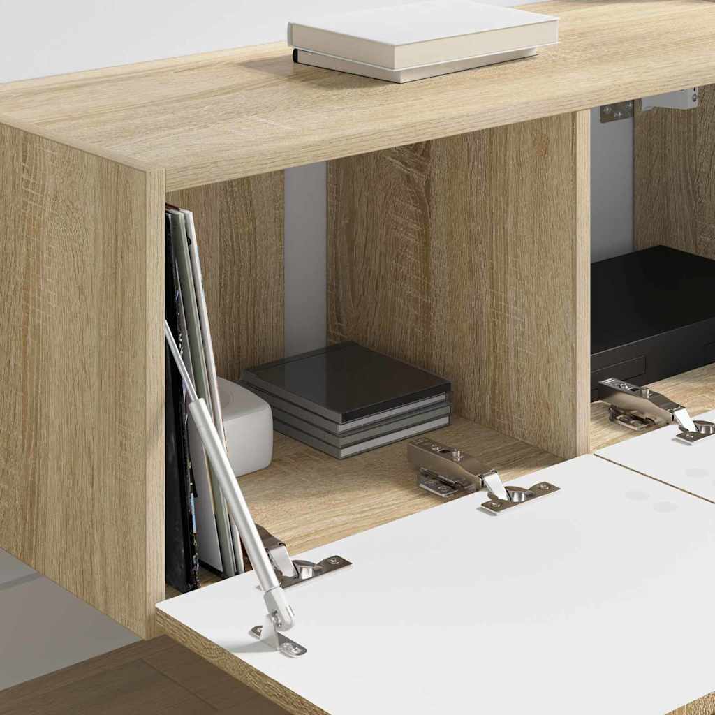 TV vægskab 2 pcs Sonoma 78,5 x 31 x 29,5 cm Konstrueret træ