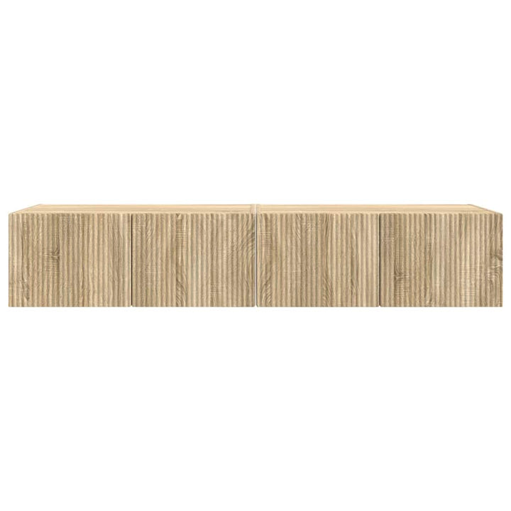 TV vægskab 2 pcs Sonoma 78,5 x 31 x 29,5 cm Konstrueret træ