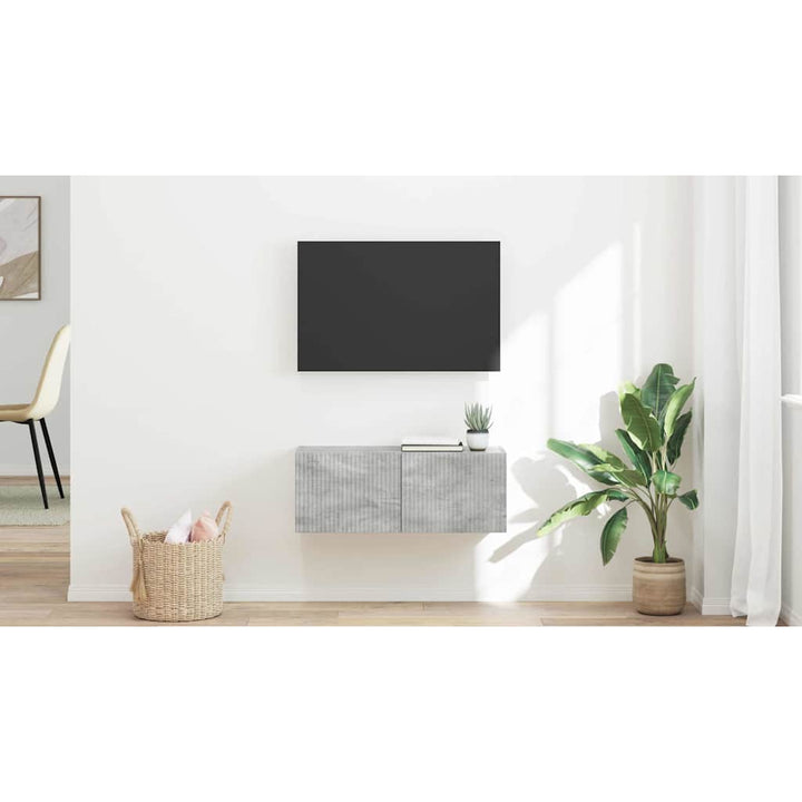 TV vægskab Beton 78,5 x 31 x 29,5 cm Konstrueret træ