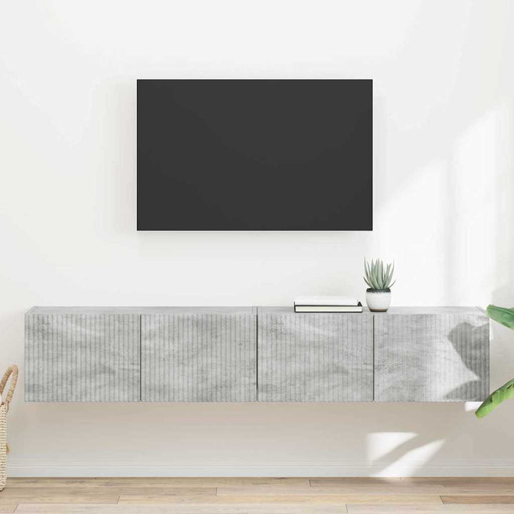 TV vægskab 2 pcs Beton 78,5 x 31 x 29,5 cm Konstrueret træ