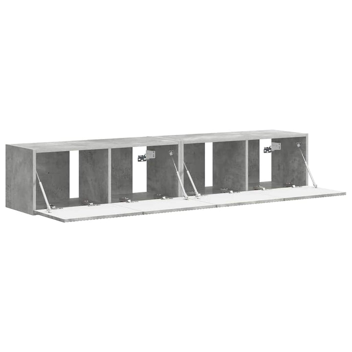 TV vægskab 2 pcs Beton 78,5 x 31 x 29,5 cm Konstrueret træ