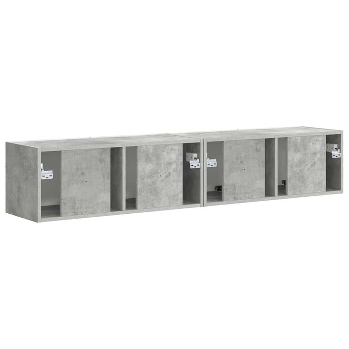 TV vægskab 2 pcs Beton 78,5 x 31 x 29,5 cm Konstrueret træ