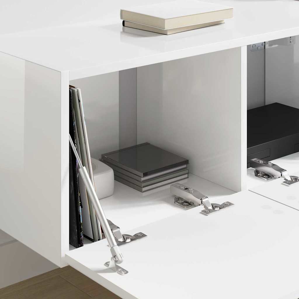 TV vægskab Gloss Hvid 78,5 x 31 x 29,5 cm Konstrueret træ