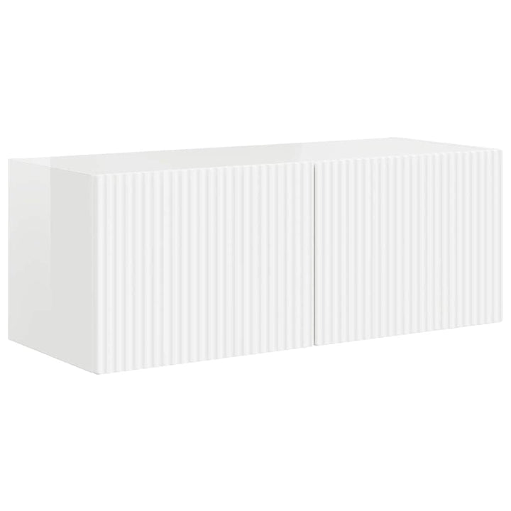 TV vægskab 2 pcs Gloss Hvid 78,5 x 31 x 29,5 cm Konstrueret træ