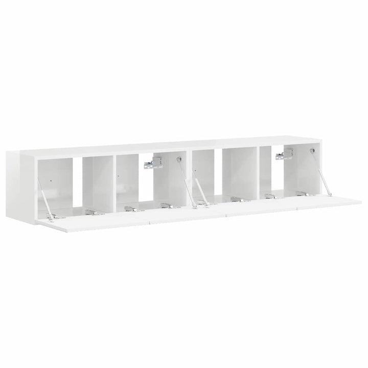 TV vægskab 2 pcs Gloss Hvid 78,5 x 31 x 29,5 cm Konstrueret træ