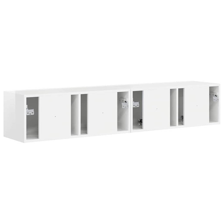 TV vægskab 2 pcs Gloss Hvid 78,5 x 31 x 29,5 cm Konstrueret træ