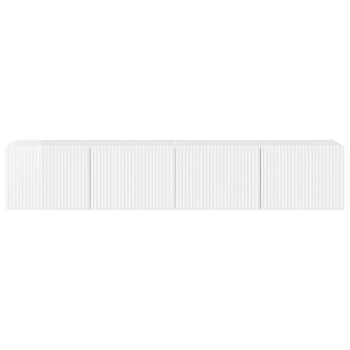 TV vægskab 2 pcs Gloss Hvid 78,5 x 31 x 29,5 cm Konstrueret træ