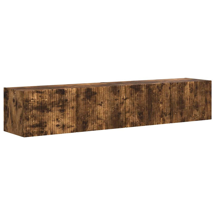 TV vægskab 2 pcs Røget eg 78,5 x 31 x 29,5 cm Konstrueret træ