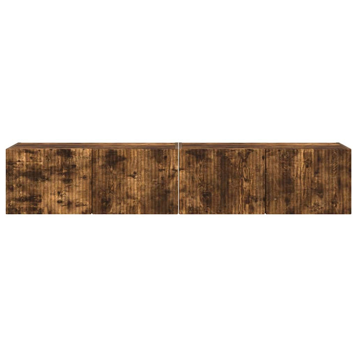 TV vægskab 2 pcs Røget eg 78,5 x 31 x 29,5 cm Konstrueret træ
