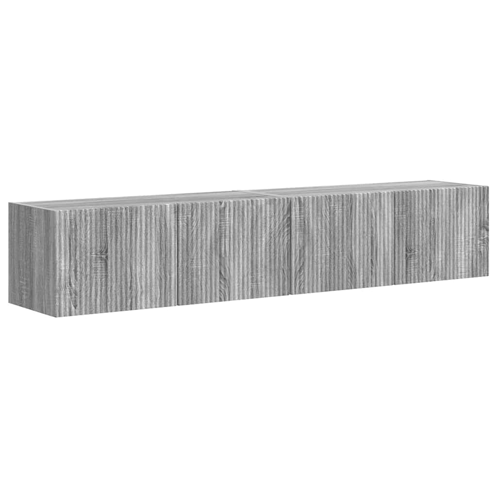 TV vægskab 2 pcs Grå Sonoma 78,5 x 31 x 29,5 cm Konstrueret træ