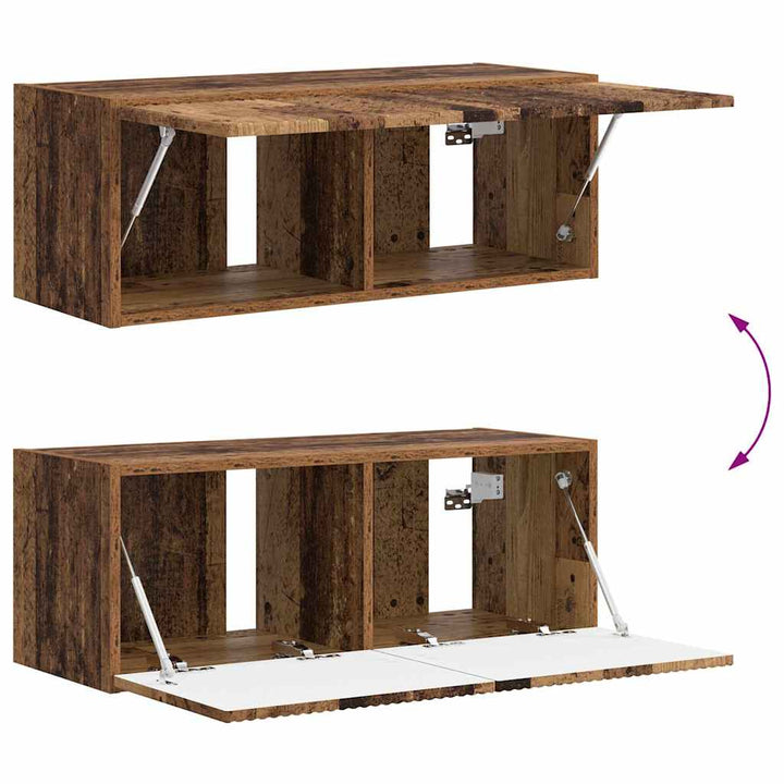 TV vægskab Gammelt træ 78,5 x 31 x 29,5 cm Konstrueret træ