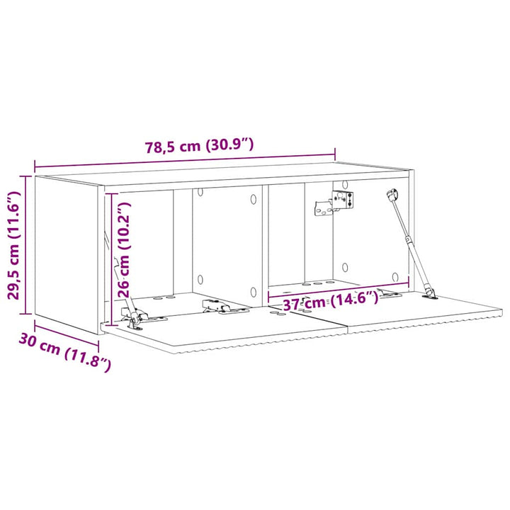TV vægskab Gammelt træ 78,5 x 31 x 29,5 cm Konstrueret træ