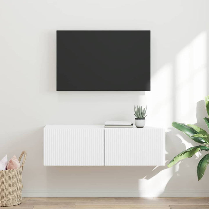 TV vægskab 98 x 31 x 29,5 cm Hvid Konstrueret træ