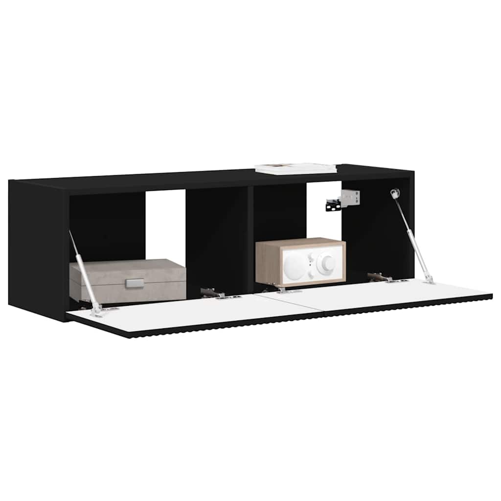 TV vægskab 98 x 31 x 29,5 cm Sort Konstrueret træ