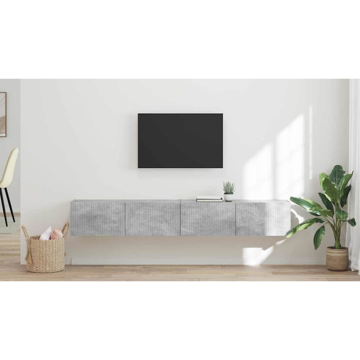 TV vægskab 2 pcs Beton 98 x 31 x 29,5 cm Konstrueret træ