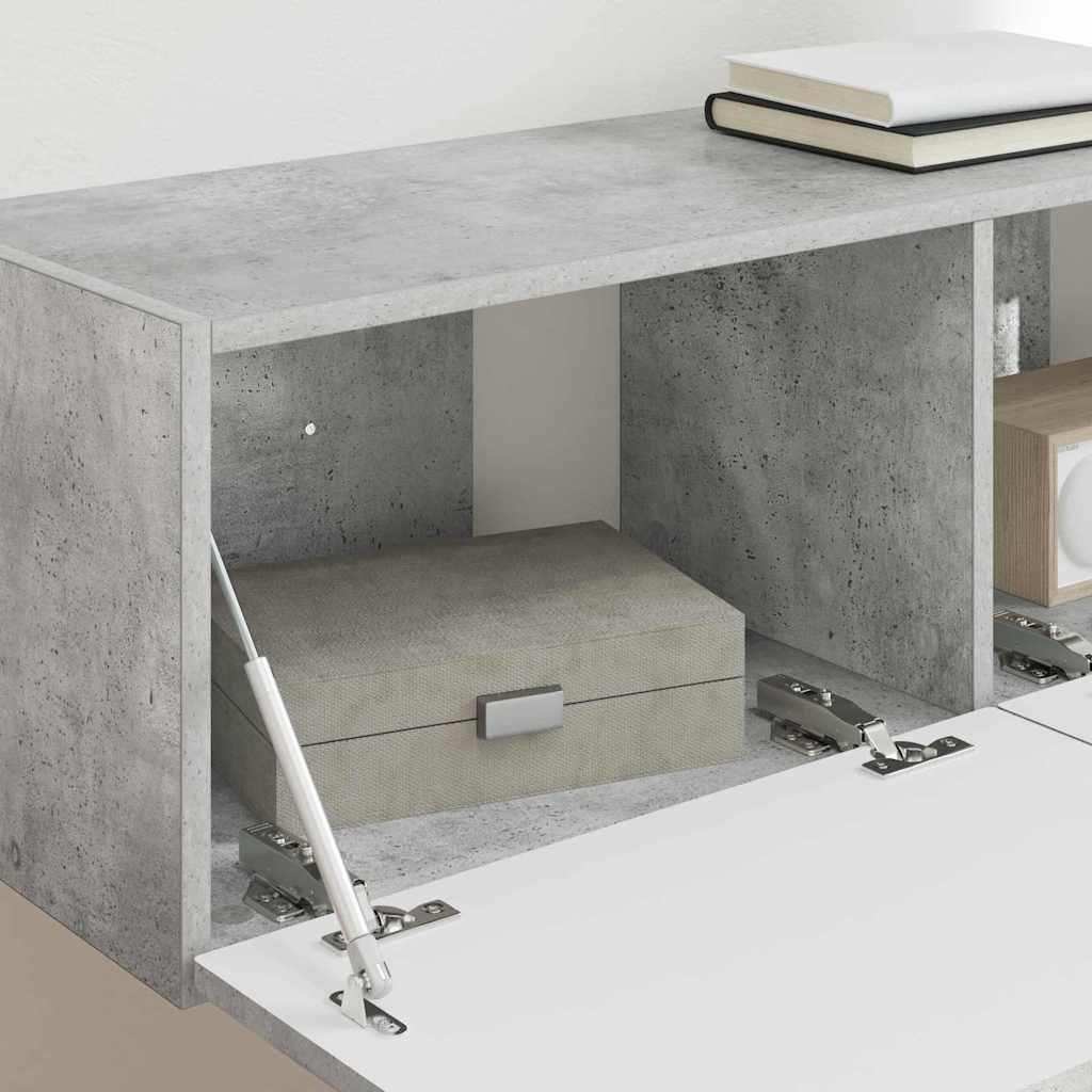 TV vægskab 2 pcs Beton 98 x 31 x 29,5 cm Konstrueret træ