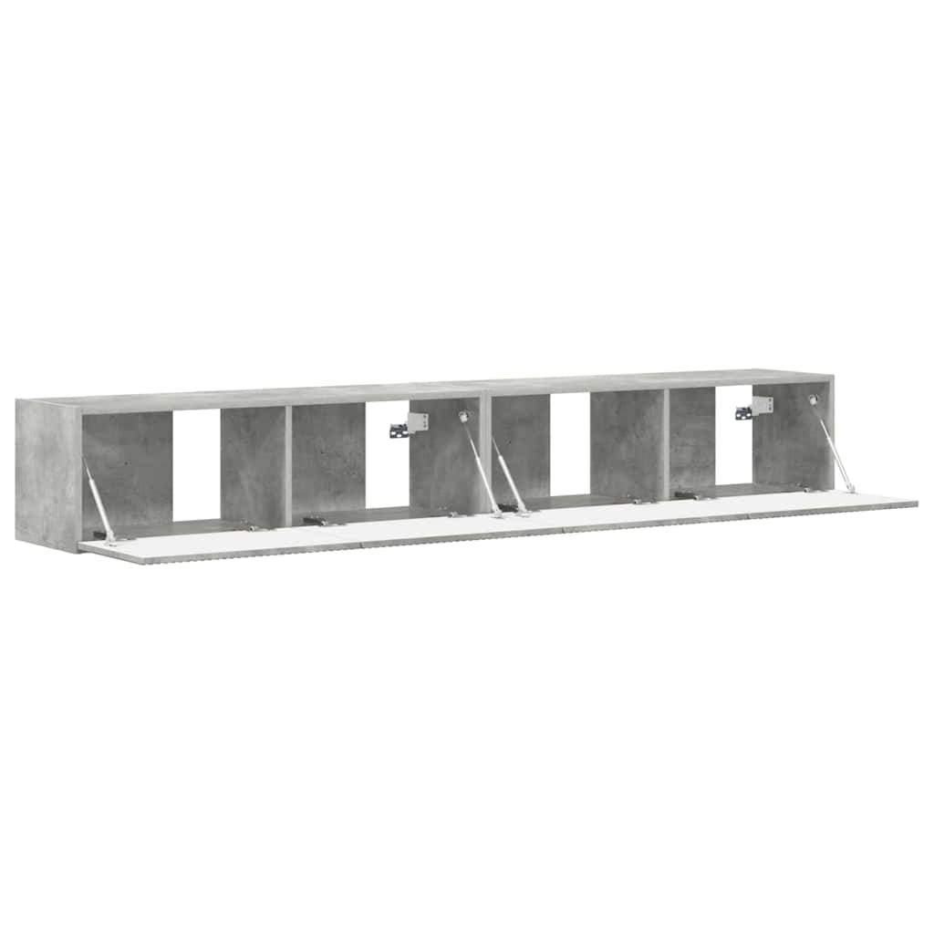 TV vægskab 2 pcs Beton 98 x 31 x 29,5 cm Konstrueret træ