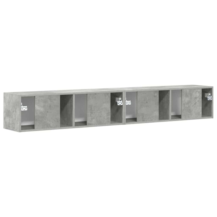 TV vægskab 2 pcs Beton 98 x 31 x 29,5 cm Konstrueret træ