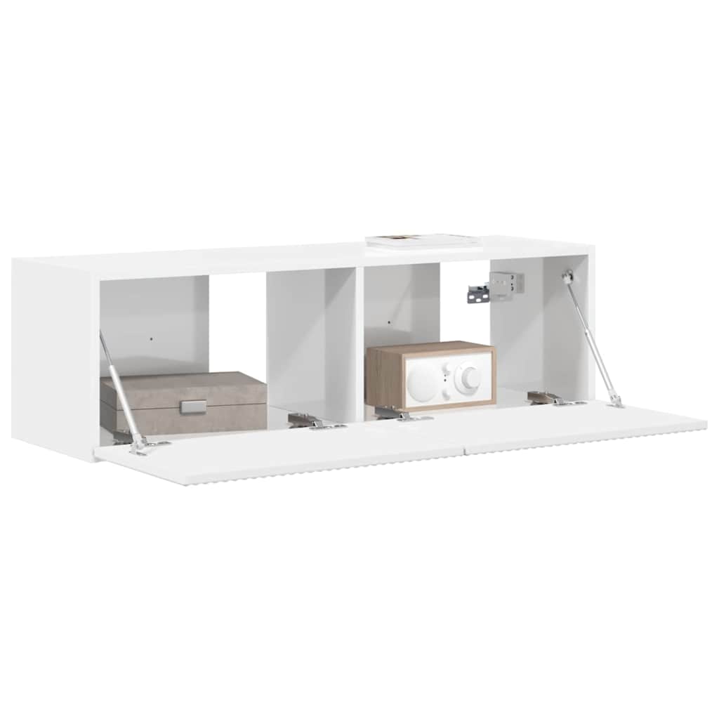 TV vægskab 98 x 31 x 29,5 cm Gloss Hvid Konstrueret træ
