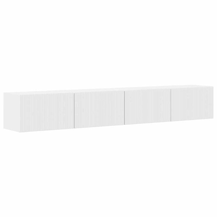 TV vægskab 2 pcs Gloss Hvid 98 x 31 x 29,5 cm Konstrueret træ