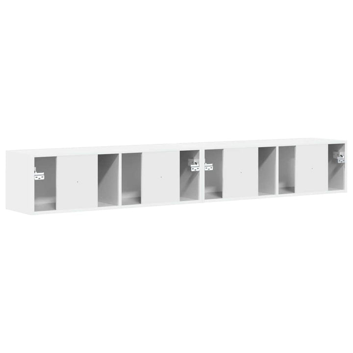TV vægskab 2 pcs Gloss Hvid 98 x 31 x 29,5 cm Konstrueret træ