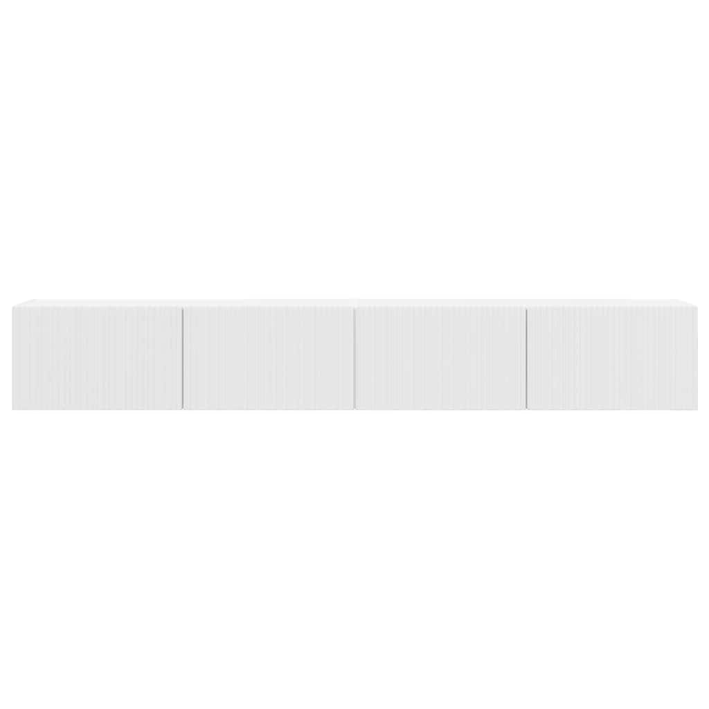 TV vægskab 2 pcs Gloss Hvid 98 x 31 x 29,5 cm Konstrueret træ