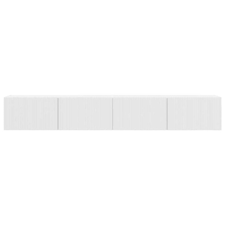 TV vægskab 2 pcs Gloss Hvid 98 x 31 x 29,5 cm Konstrueret træ