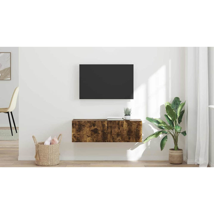 TV vægskab Røget eg 98 x 31 x 29,5 cm Konstrueret træ