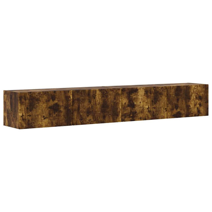 TV vægskab 2 pcs Røget eg 98 x 31 x 29,5 cm Konstrueret træ