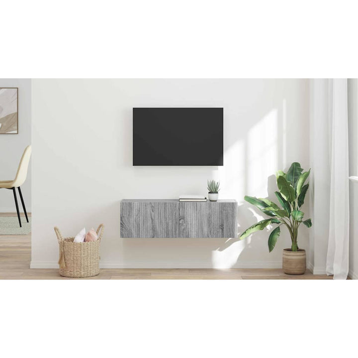 TV vægskab Grå Sonoma 98 x 31 x 29,5 cm Konstrueret træ