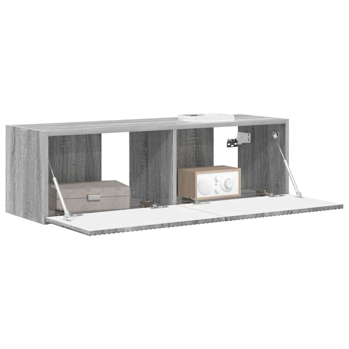 TV vægskab Grå Sonoma 98 x 31 x 29,5 cm Konstrueret træ