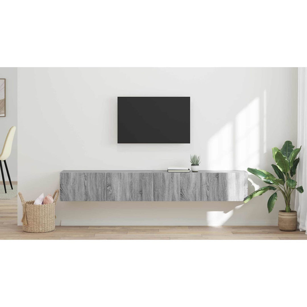 TV vægskab 2 pcs Grå Sonoma 98 x 31 x 29,5 cm Konstrueret træ