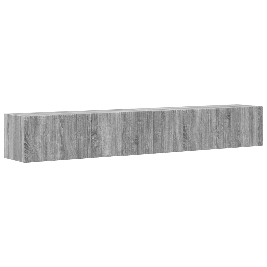 TV vægskab 2 pcs Grå Sonoma 98 x 31 x 29,5 cm Konstrueret træ